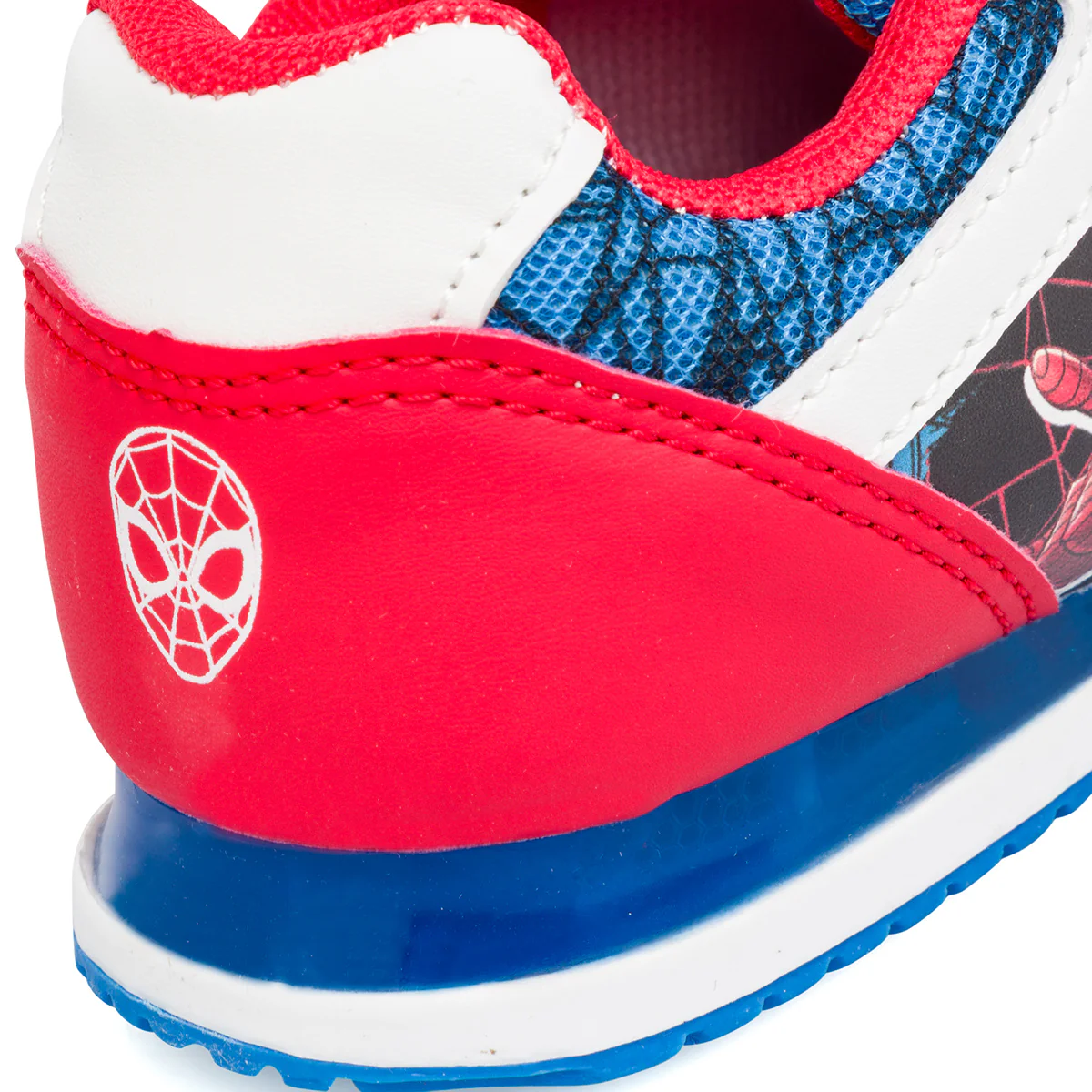 Sneakers da bambino rosse e blu con luci nella suola Spiderman - Image 4
