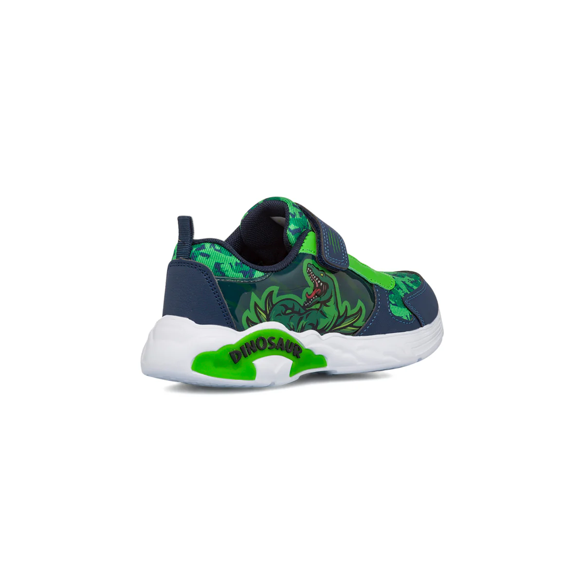 Sneakers da bambino verdi e blu con luci nella suola Dinosauri - Image 3