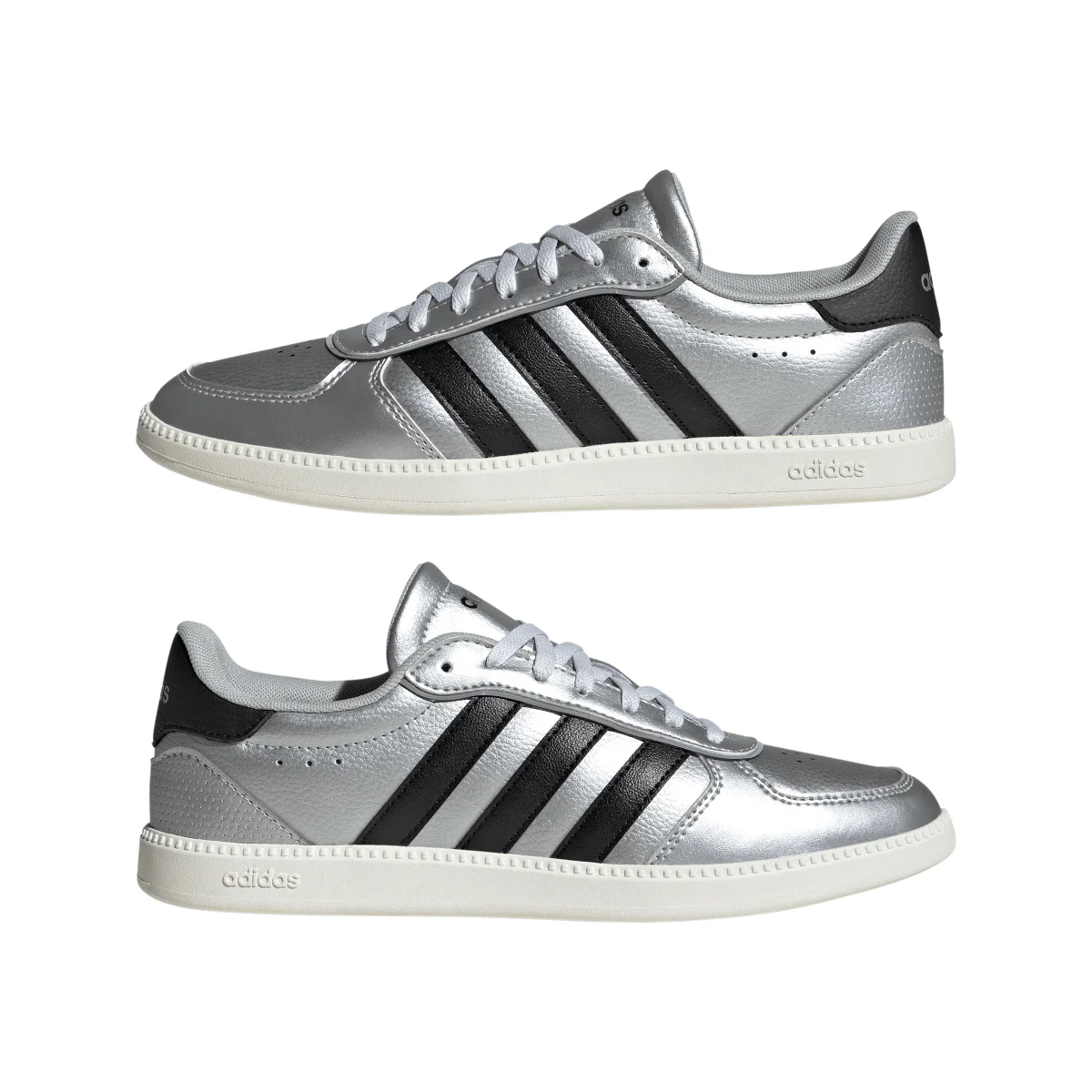 Sneakers da Donna Argento con Dettagli Neri Adidas Breaknet Sleek - Image 4