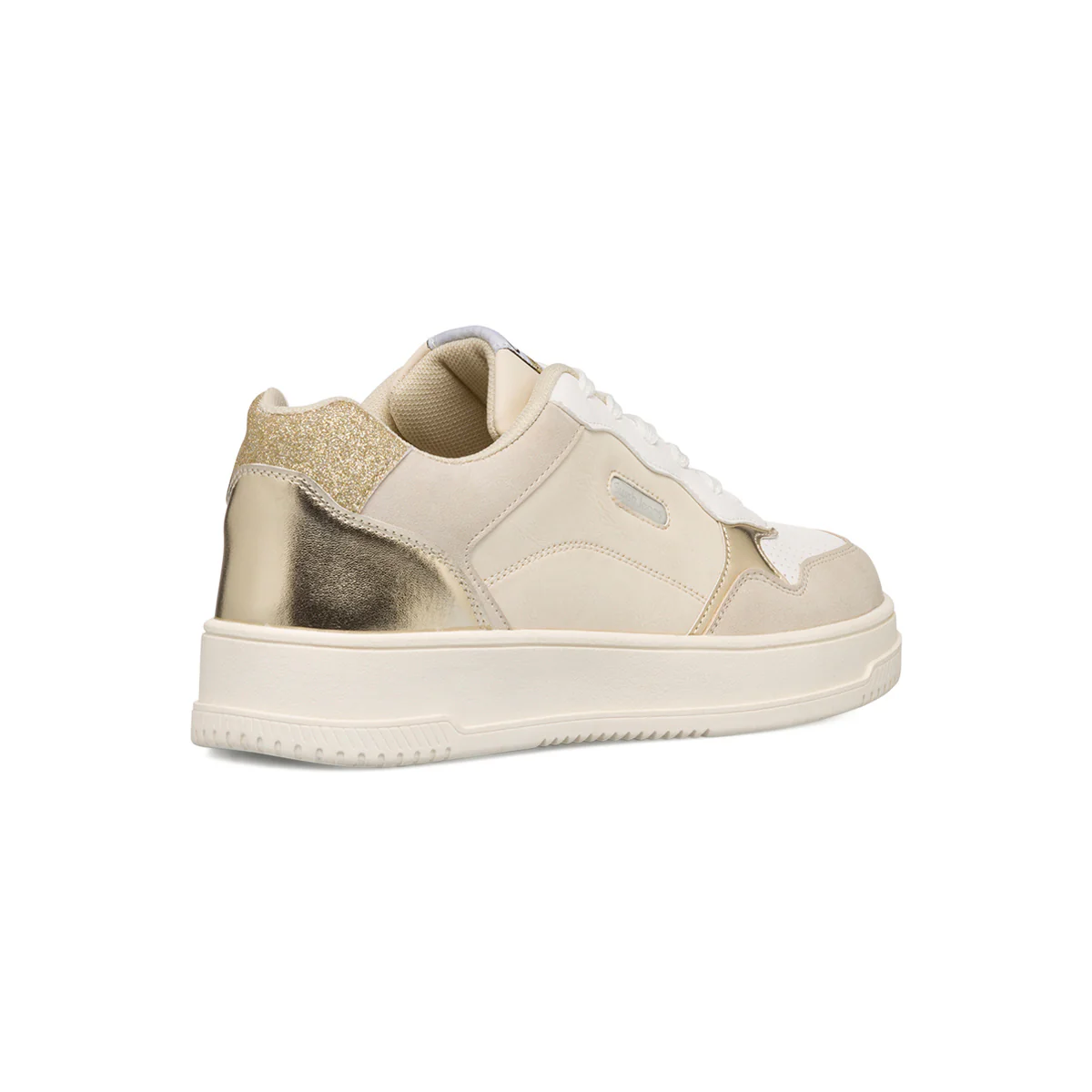 Sneakers da donna beige con dettagli glitter e metalizzati oro Swish Jeans - Image 3