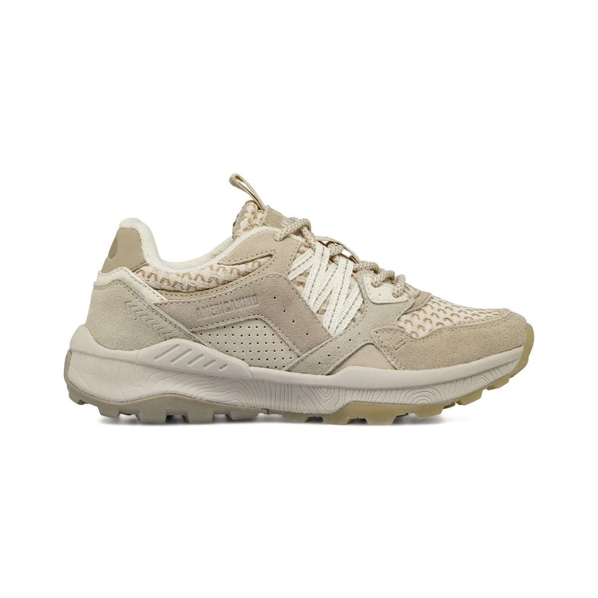 Sneakers da donna beige con inserti effetto scamosciato Americanino