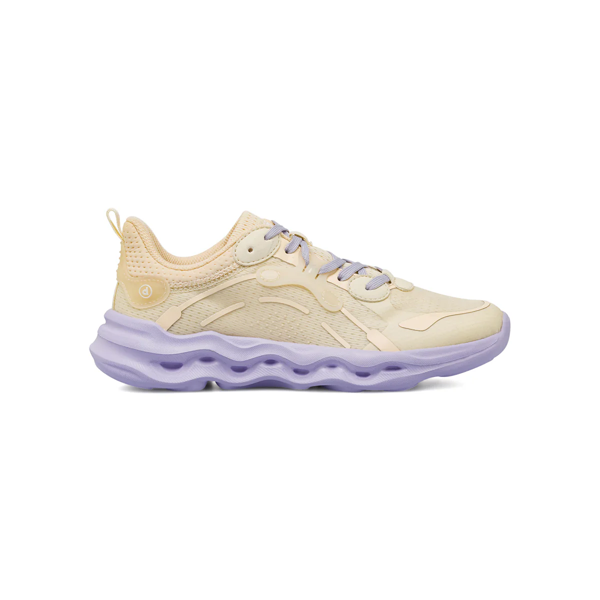 Sneakers da donna beige in tessuto con suola lilla Dimensione Danza
