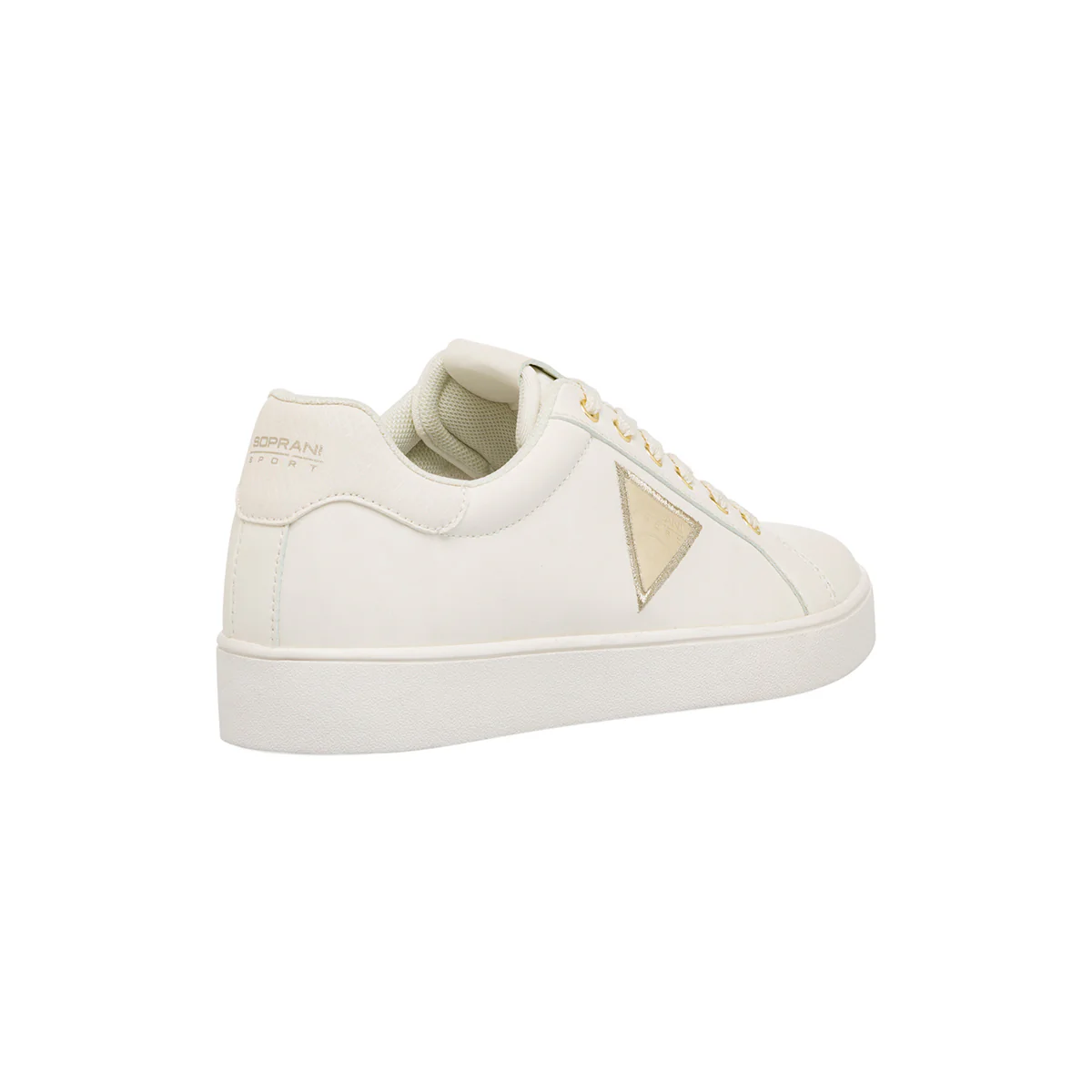 Sneakers da donna beige Soprani Sport con dettagli oro - Image 3