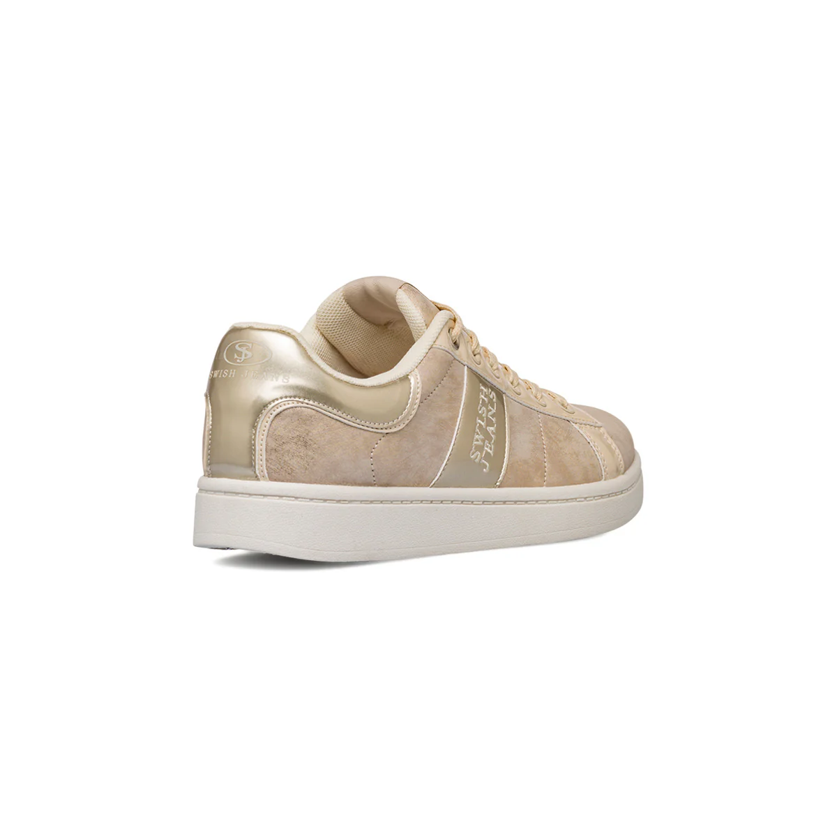Sneakers da donna bianche con dettagli in oro Swish Jeans - Image 3
