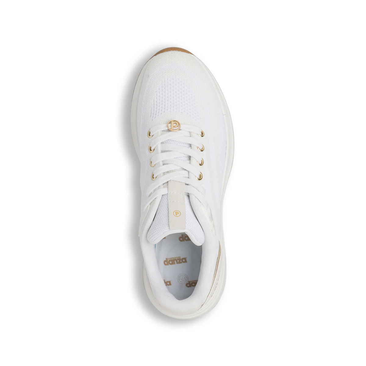 Sneakers da donna bianche con dettagli oro Dimensione Danza - Image 5