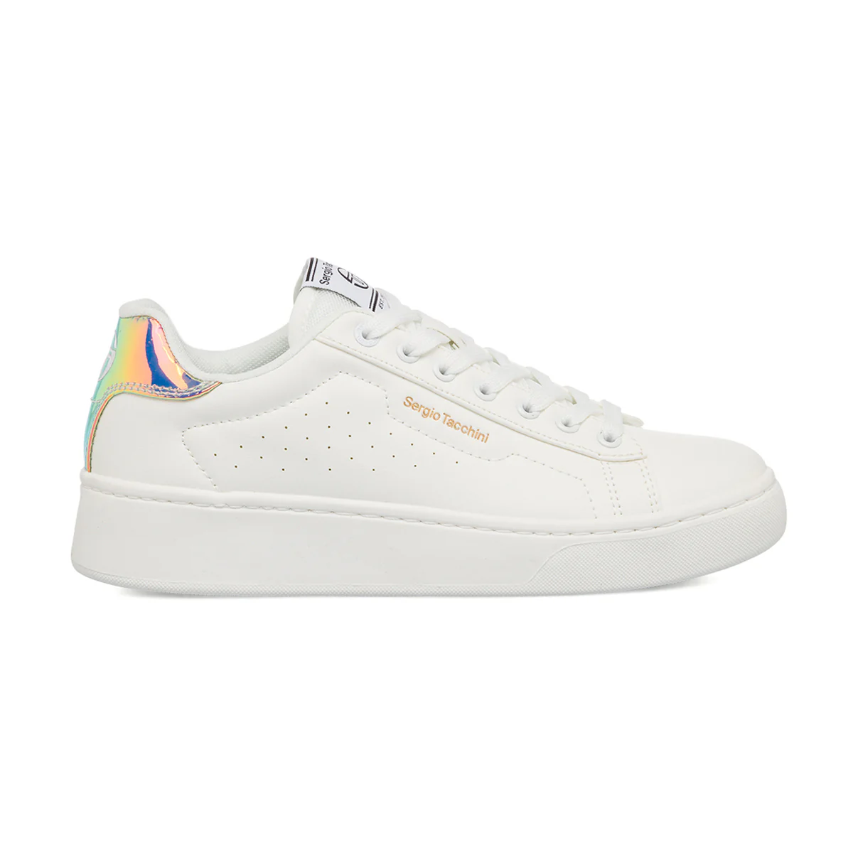 Sneakers da donna bianche con dettaglio sul tallone effetto specchio Sergio Tacchini Capri