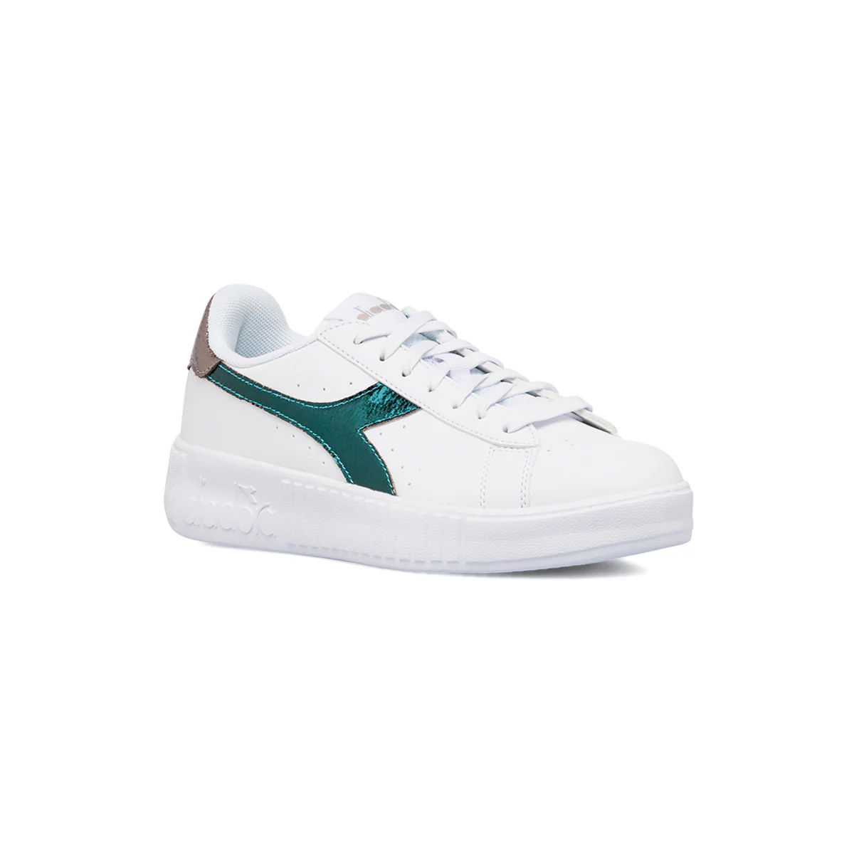 Sneakers da donna bianche con dettaglio verde metallizzato Diadora - Image 2