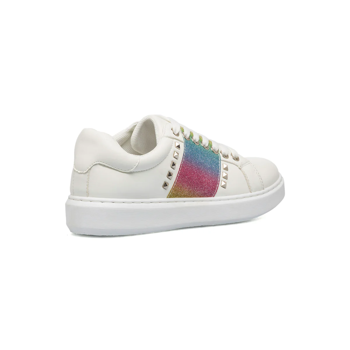 Sneakers da donna bianche con fascia glitter arcobaleno Lora Ferres - Image 8