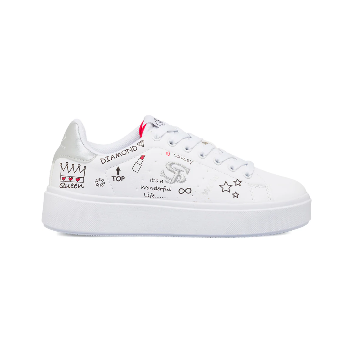 Sneakers da donna bianche con stampe Swish Jeans