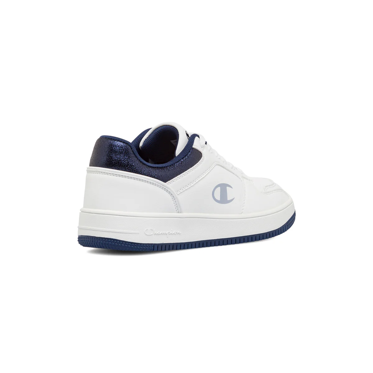 Sneakers da donna bianche e blu con logo Champion Low Foil - Image 3