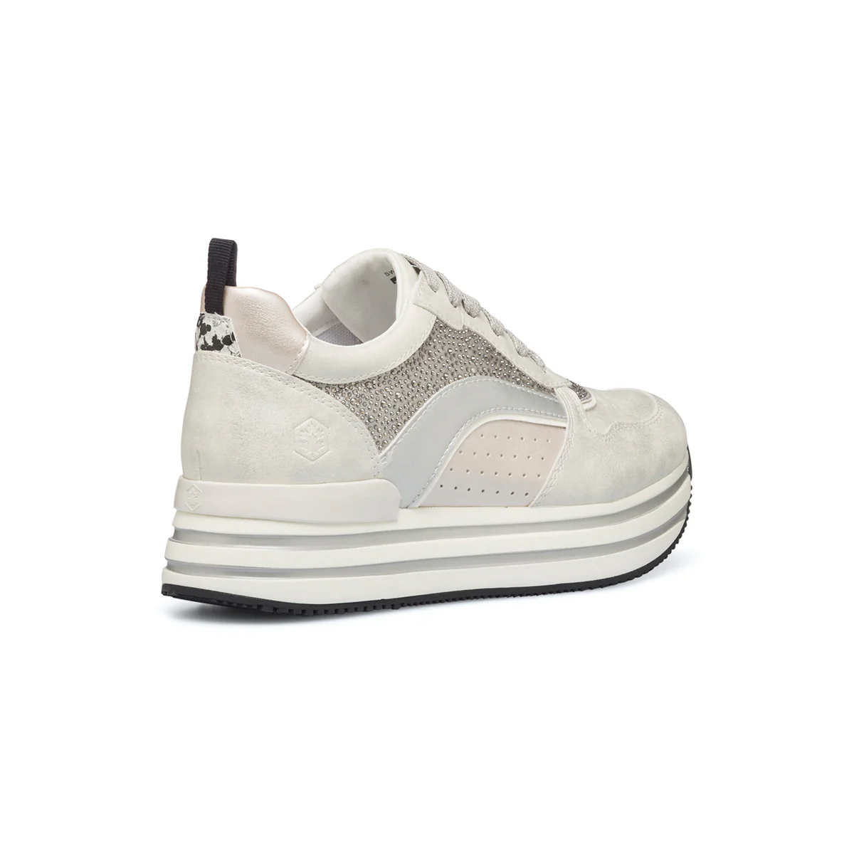 Sneakers da donna bianche in pelle con strass Lumberjack Hilda - Image 3