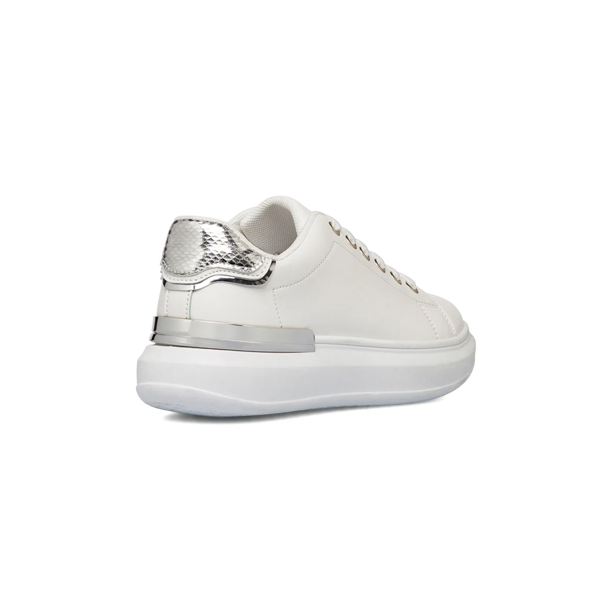 Sneakers da donna bianche Lora Ferres con dettagli argento e suola platform - Image 3