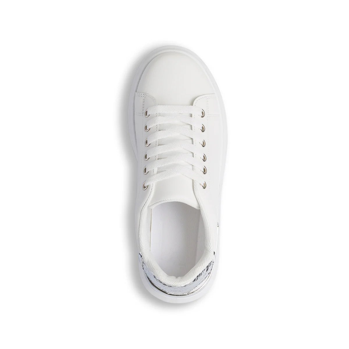 Sneakers da donna bianche Lora Ferres con dettagli argento e suola platform - Image 5