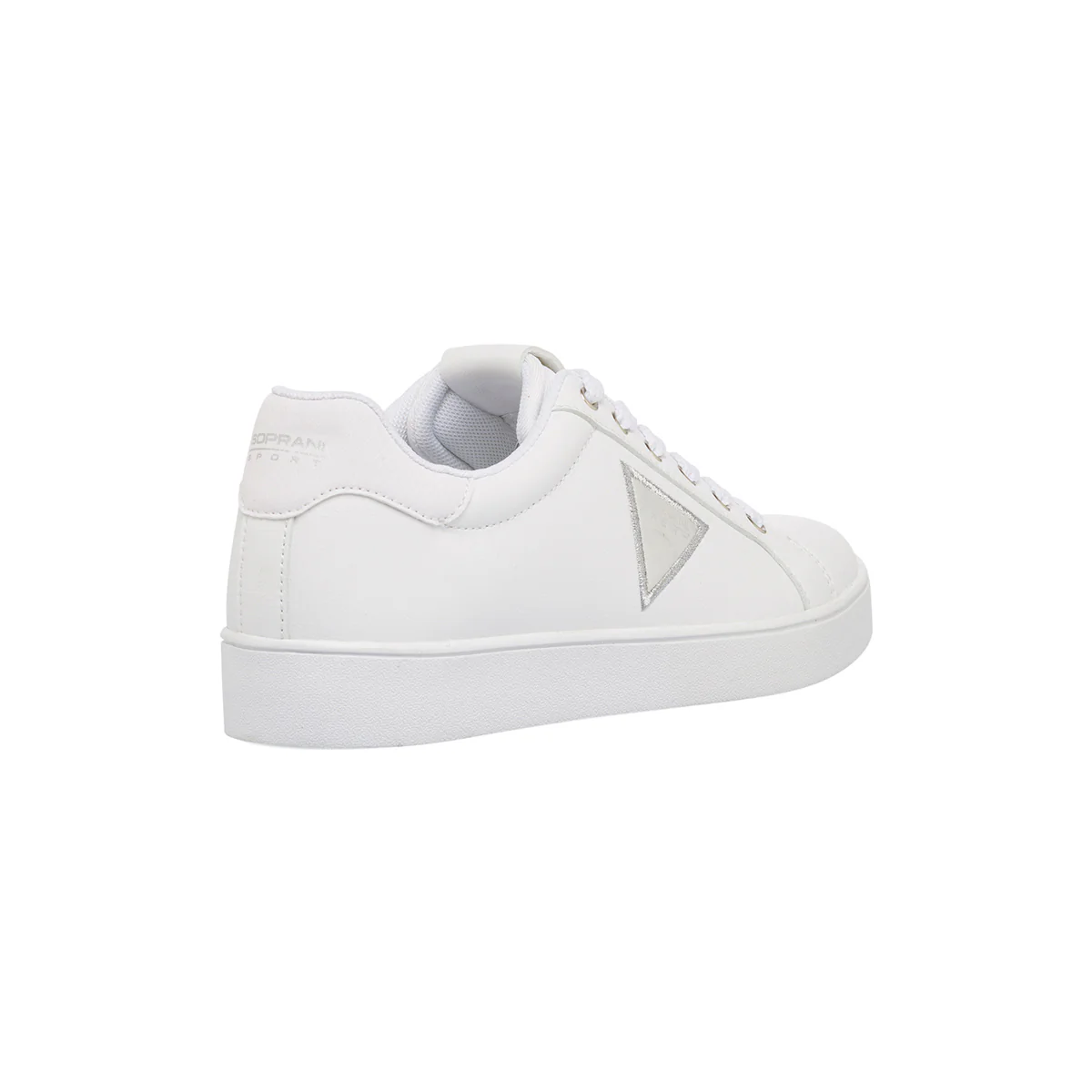 Sneakers da donna bianche Soprani Sport con dettagli argento - Image 3