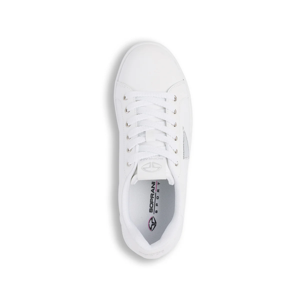 Sneakers da donna bianche Soprani Sport con dettagli argento - Image 4