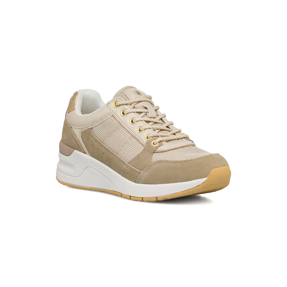 Sneakers da donna con platform memory foam beige Lumberjack - Image 2