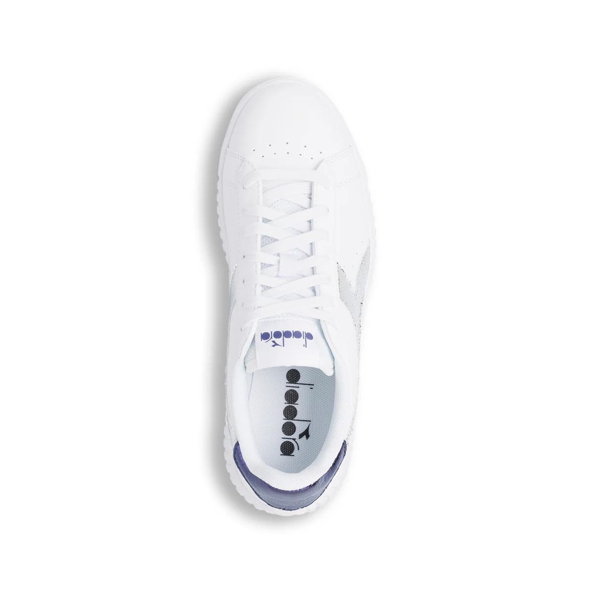 Sneakers da donna Diadora bianche con dettagli argento - Image 6