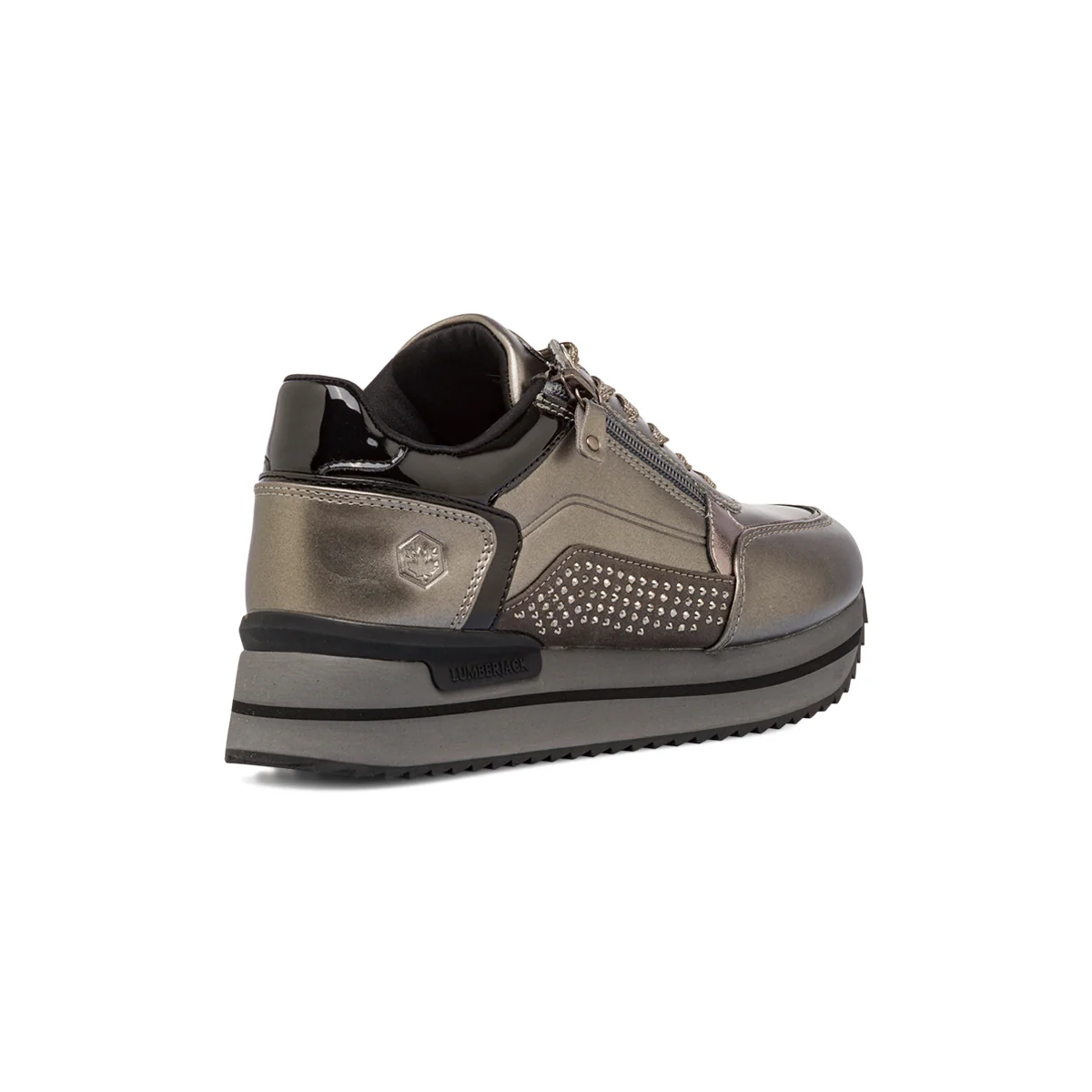 Sneakers da donna grigio metallizzato con dettagli strass Lumberjack - Image 3