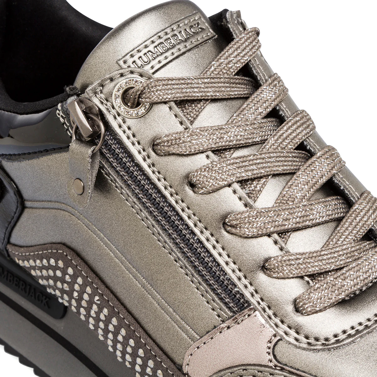 Sneakers da donna grigio metallizzato con dettagli strass Lumberjack - Image 6