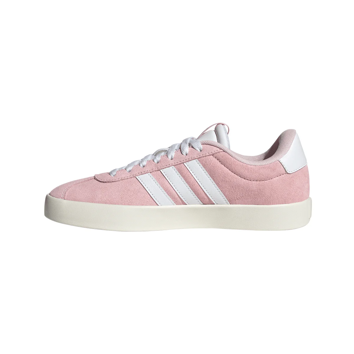 Sneakers da donna in pelle effetto scamosciato rosa e bianche adidas VL Court 3.0 - Image 3