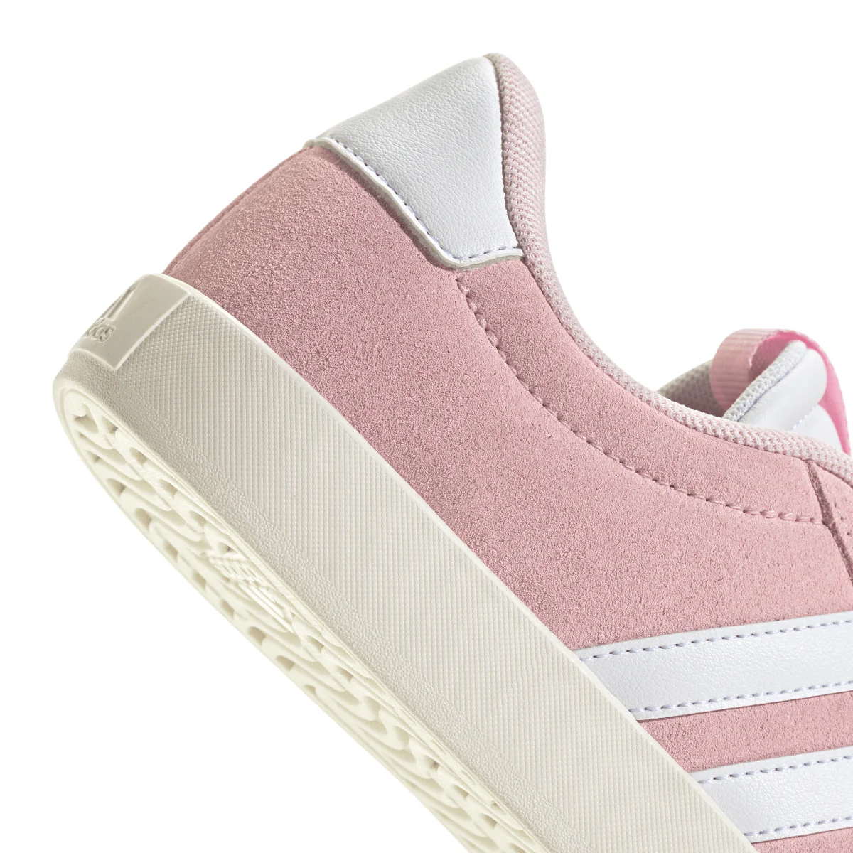 Sneakers da donna in pelle effetto scamosciato rosa e bianche adidas VL Court 3.0 - Image 6