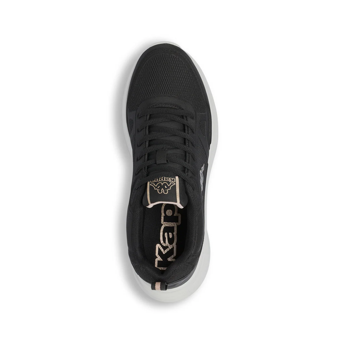 Sneakers da Donna Nere con Dettagli Beige e Suola Bianca Kappa - Image 5