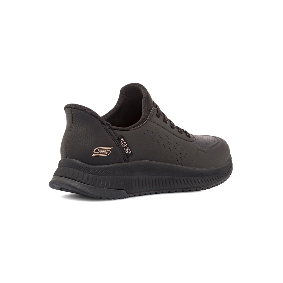 Sneakers da donna nere con dettagli oro rosa Skechers BOBS Slip-Ins - Image 3