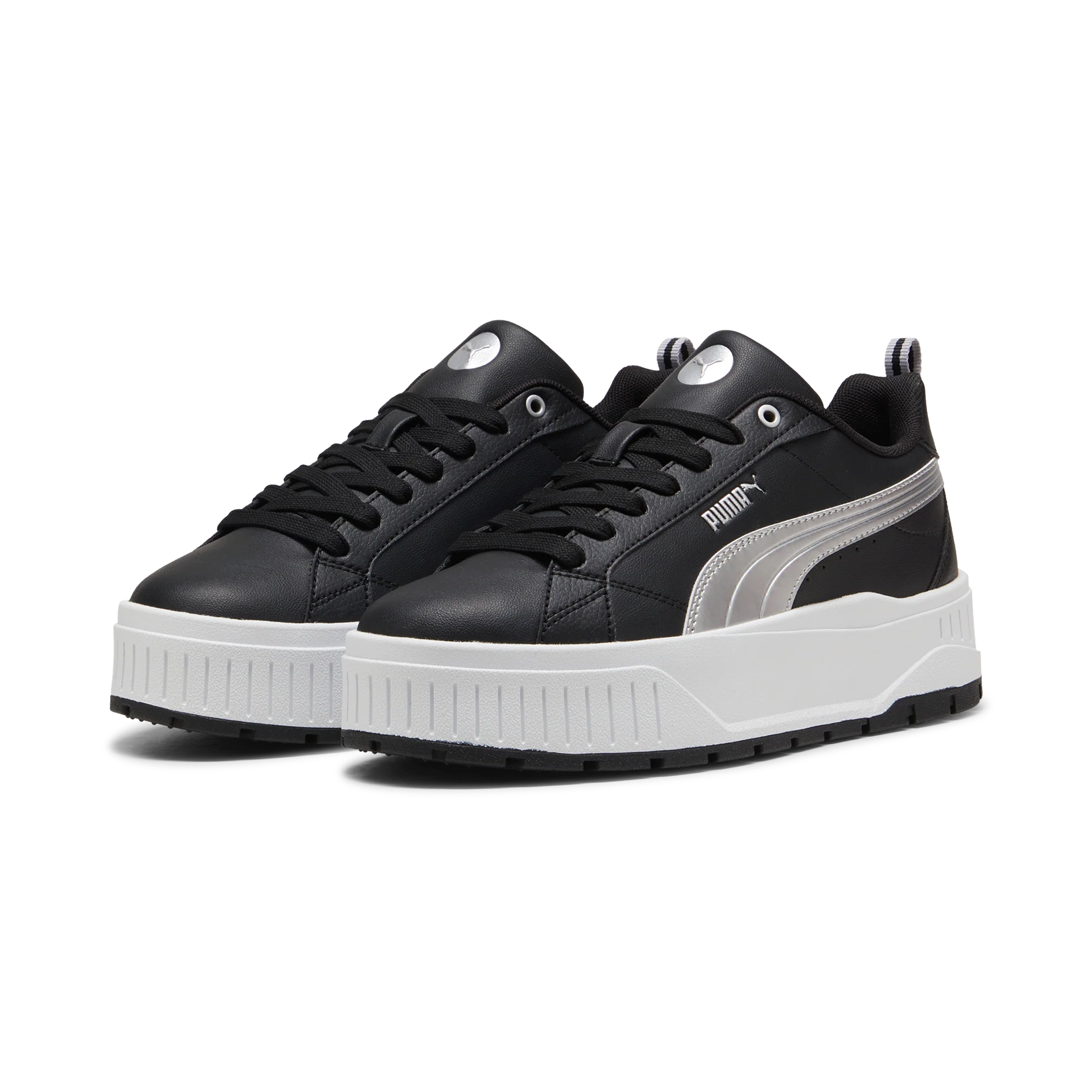 Sneakers da donna nere con suola platform Puma Karmen Metallic - Image 3