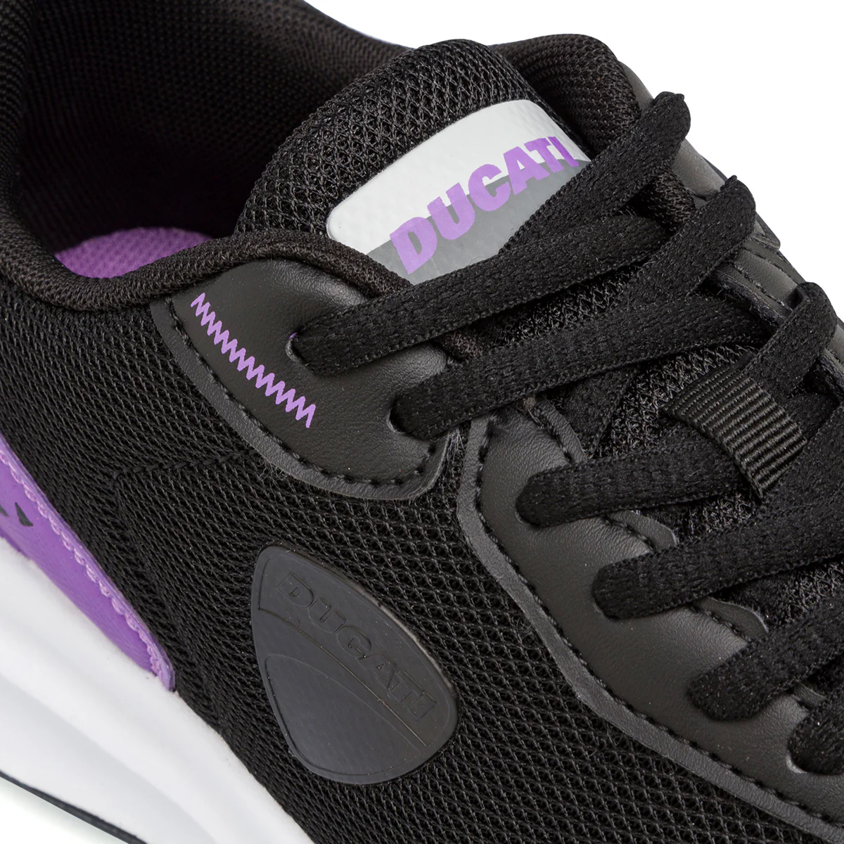 Sneakers da donna nere e lilla con logo Ducati - Image 4