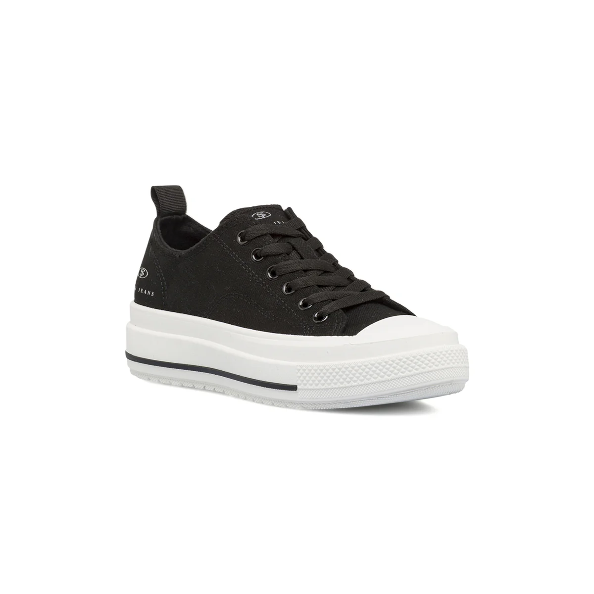 Sneakers da donna nere in tessuto  con suola platform Swish Jeans - Image 2