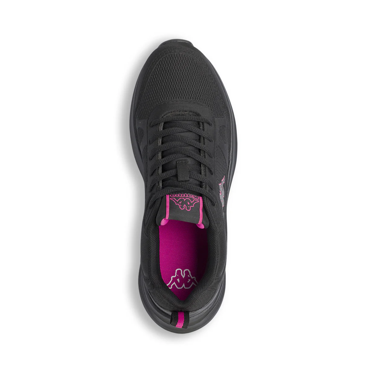 Sneakers da donna nere Kappa in tessuto traspirante con inserti fucsia - Image 6