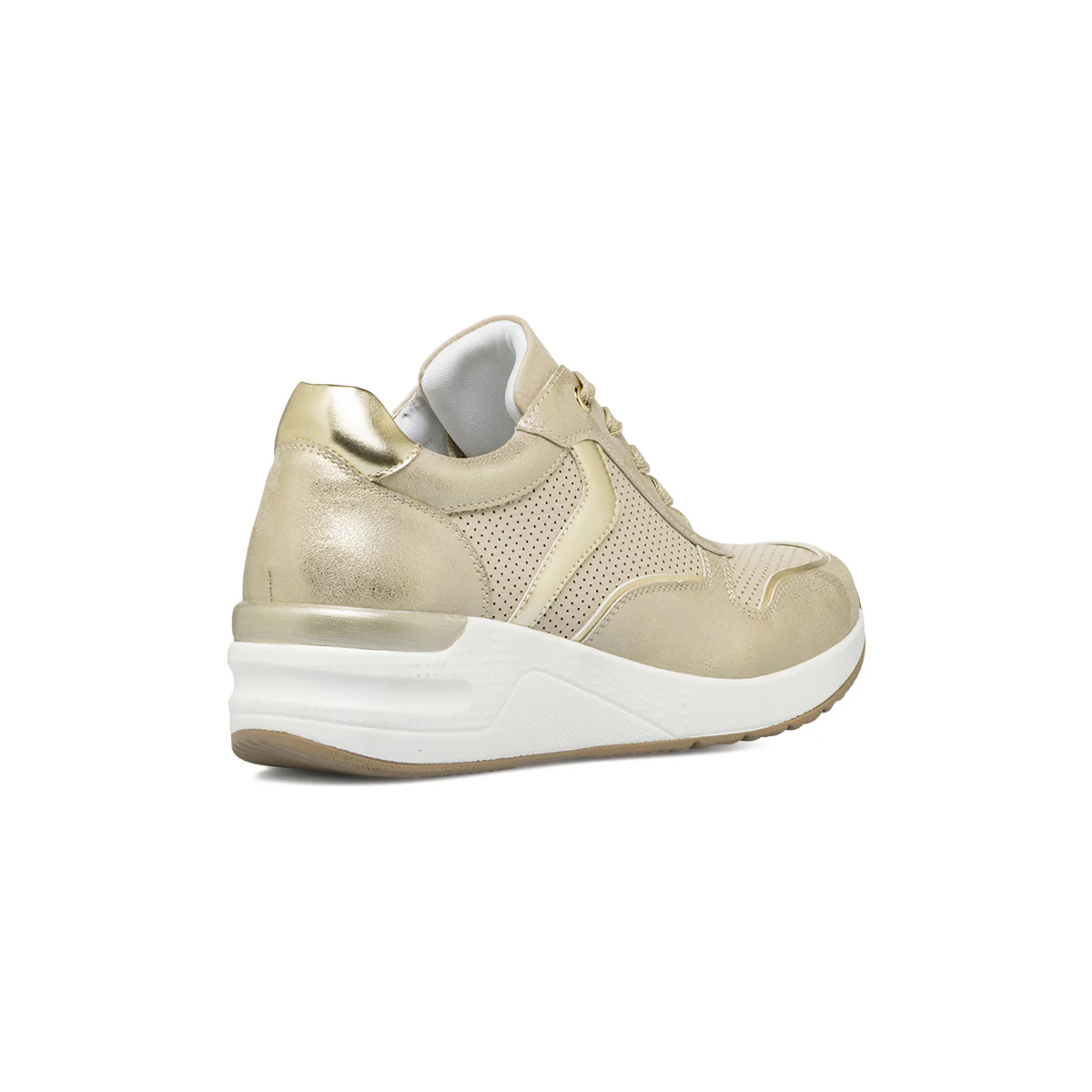 Sneakers da Donna platform beige con tomaia traforata Lora Ferres - Image 3