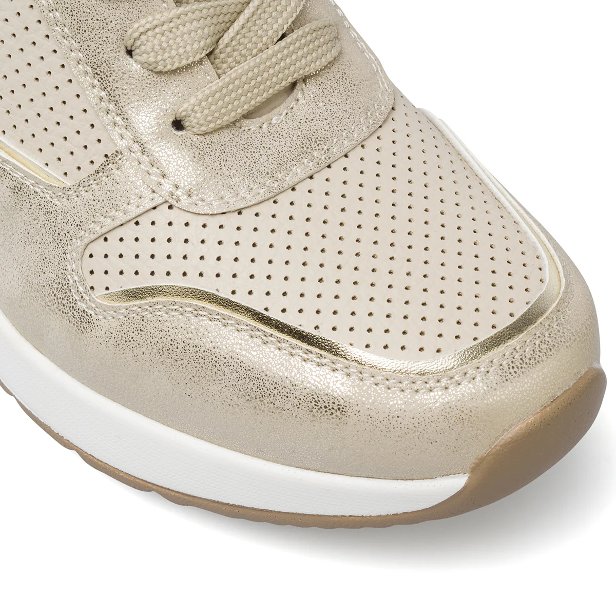 Sneakers da Donna platform beige con tomaia traforata Lora Ferres - Image 4