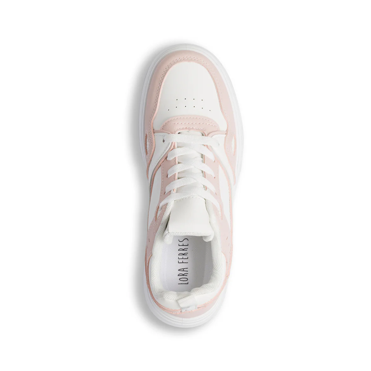 Sneakers da donna bianche e rosa Lora Ferres con suola platform - Image 5