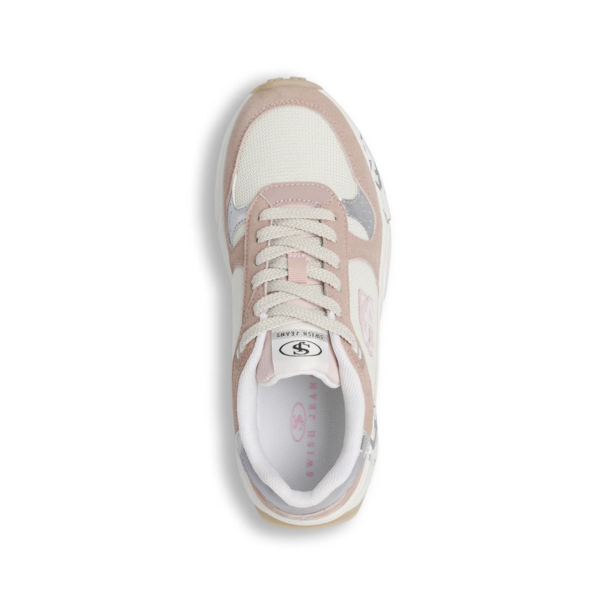 Sneakers retrò da donna Swish Jeans rosa e bianche - Image 6
