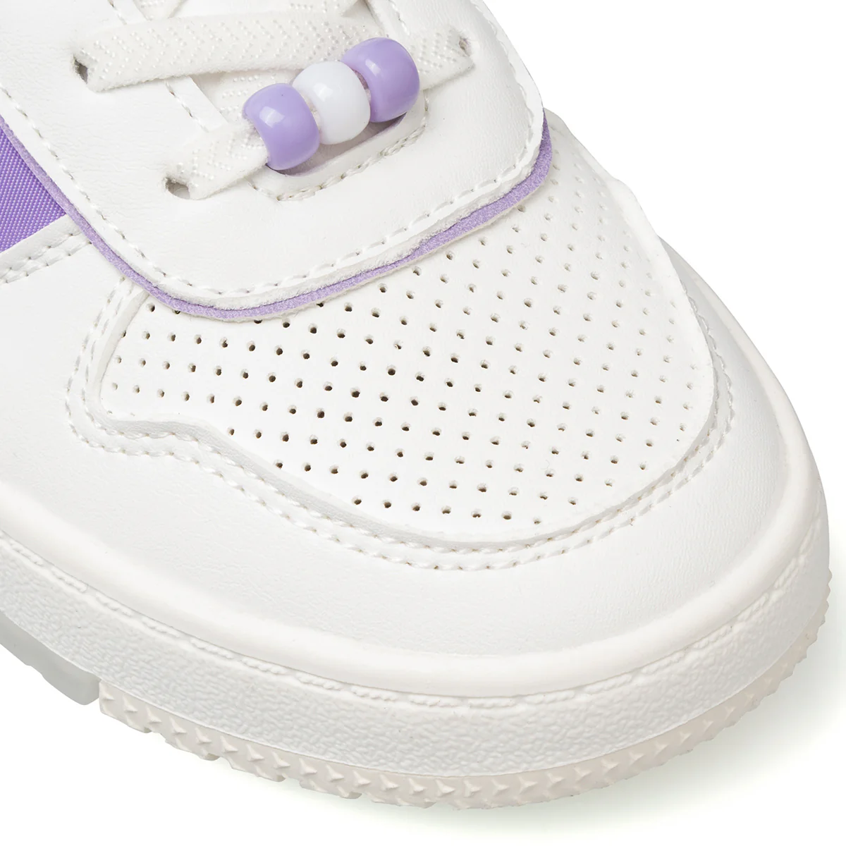 Sneakers da Bambina e Ragazza Bianche con dettagli lilla verdi e gialli 10 Baci - Image 6