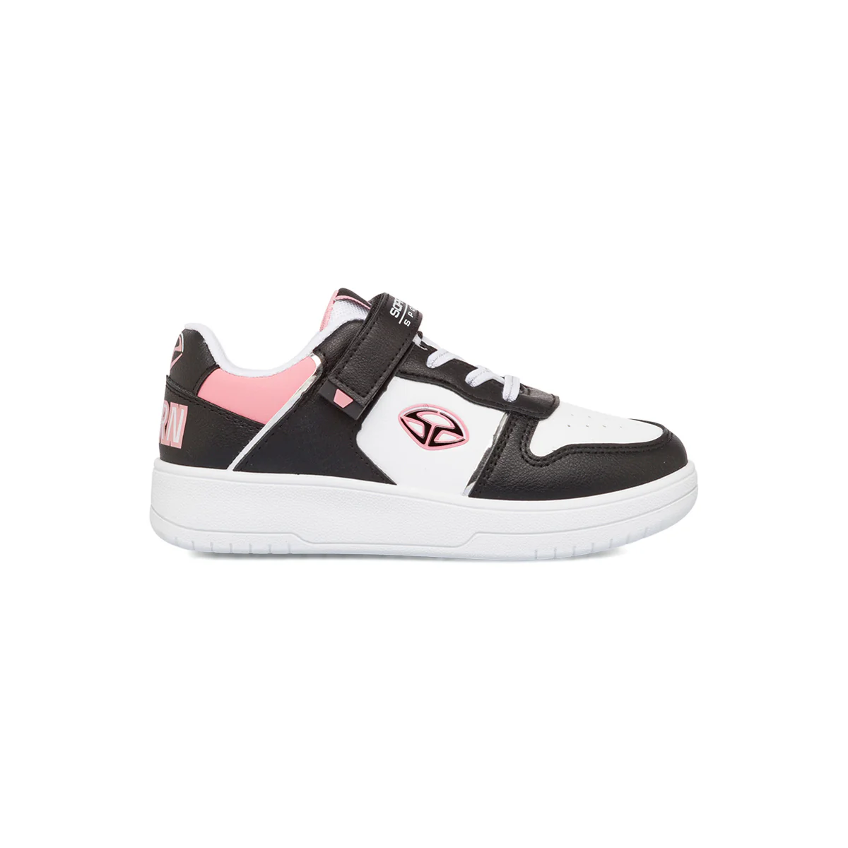 Sneakers da ragazza bianche con dettagli neri e rosa Soprani Sport