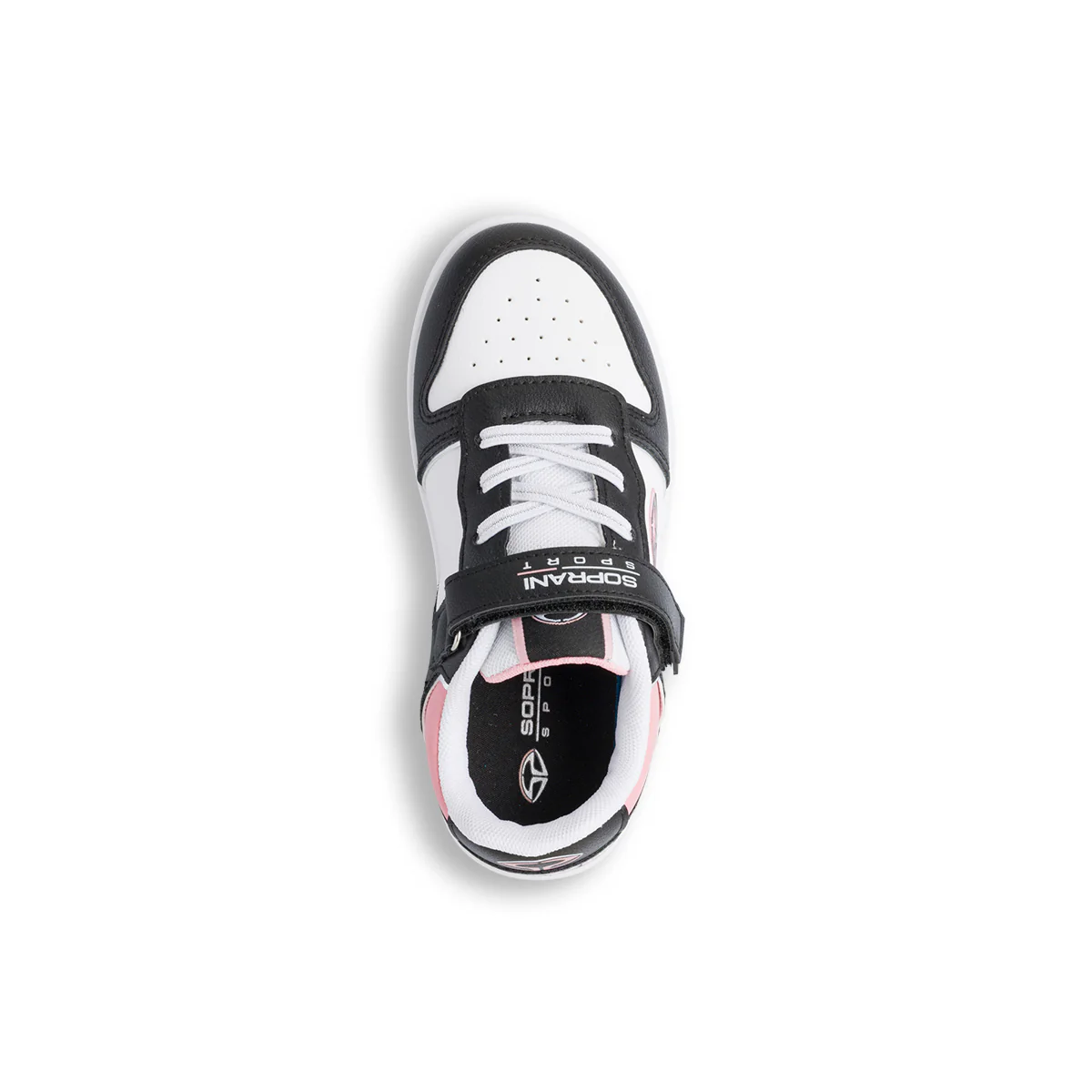 Sneakers da ragazza bianche con dettagli neri e rosa Soprani Sport - Image 6