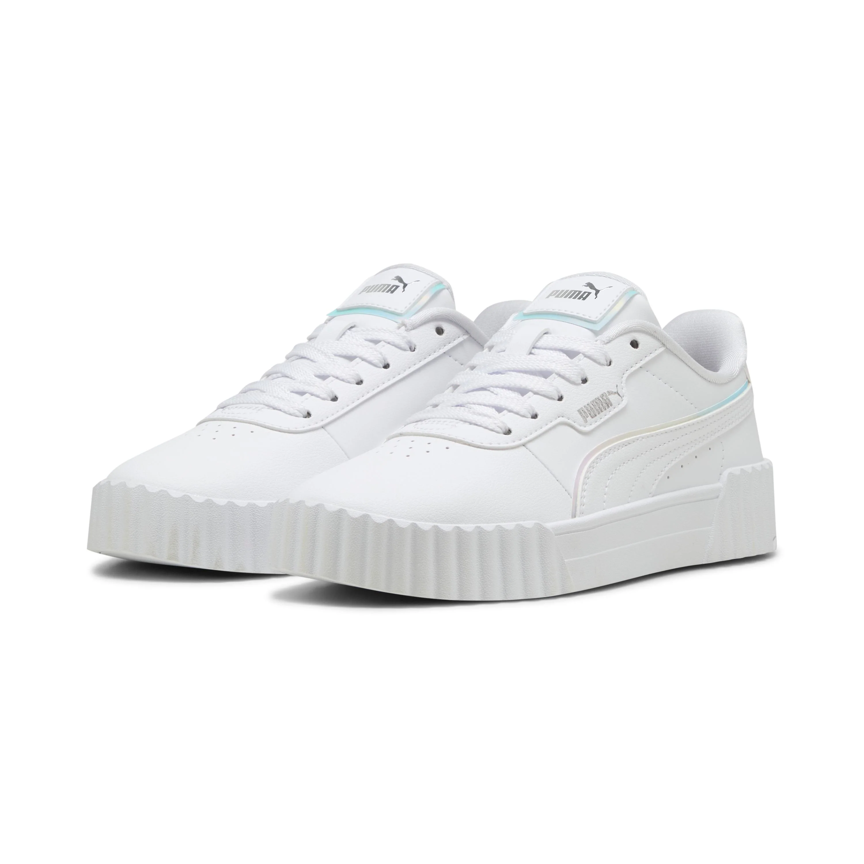 Sneakers da ragazza bianche con dettaglio effetto iridescente Puma Carina 3.0 Holo 2.0