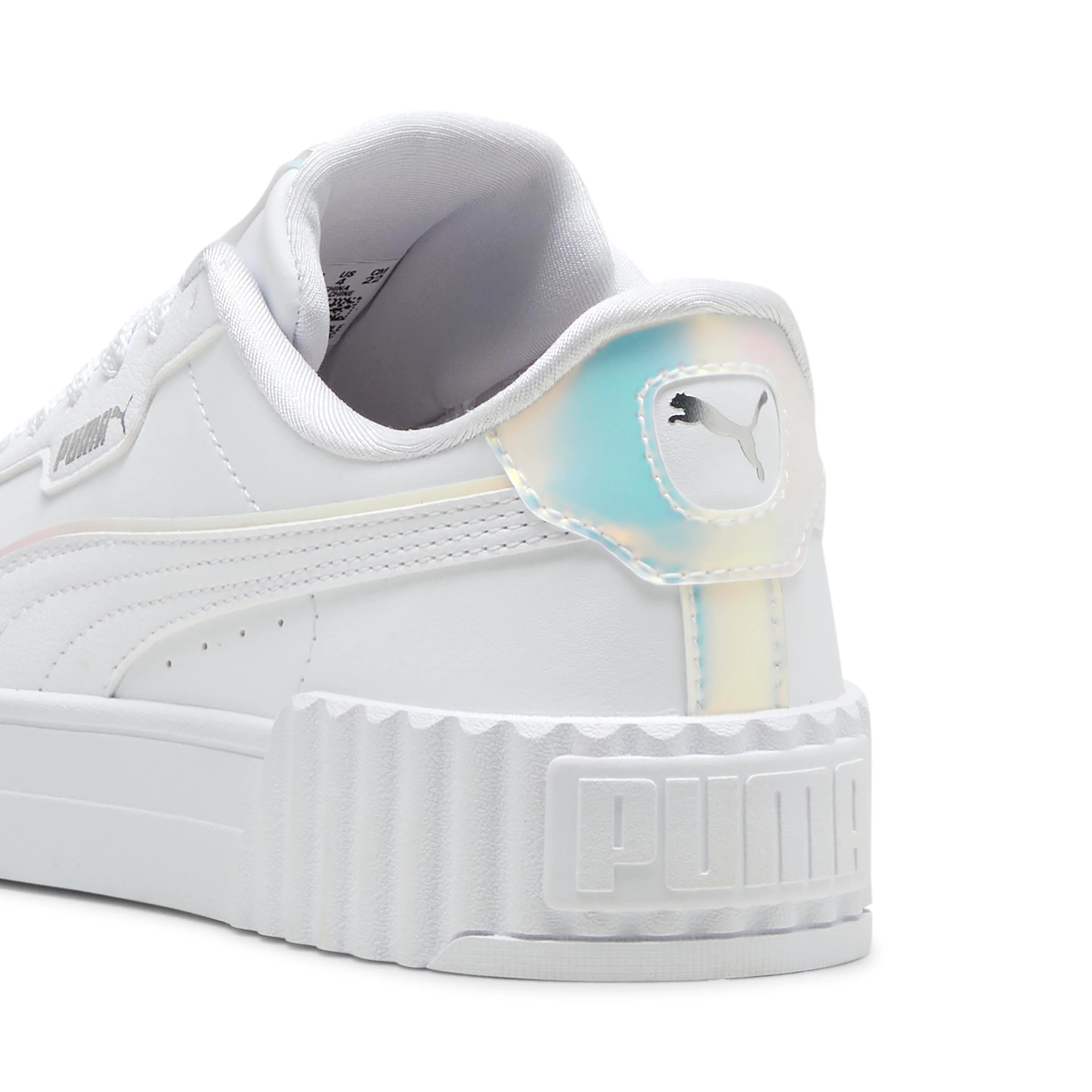 Sneakers da ragazza bianche con dettaglio effetto iridescente Puma Carina 3.0 Holo 2.0 - Image 4