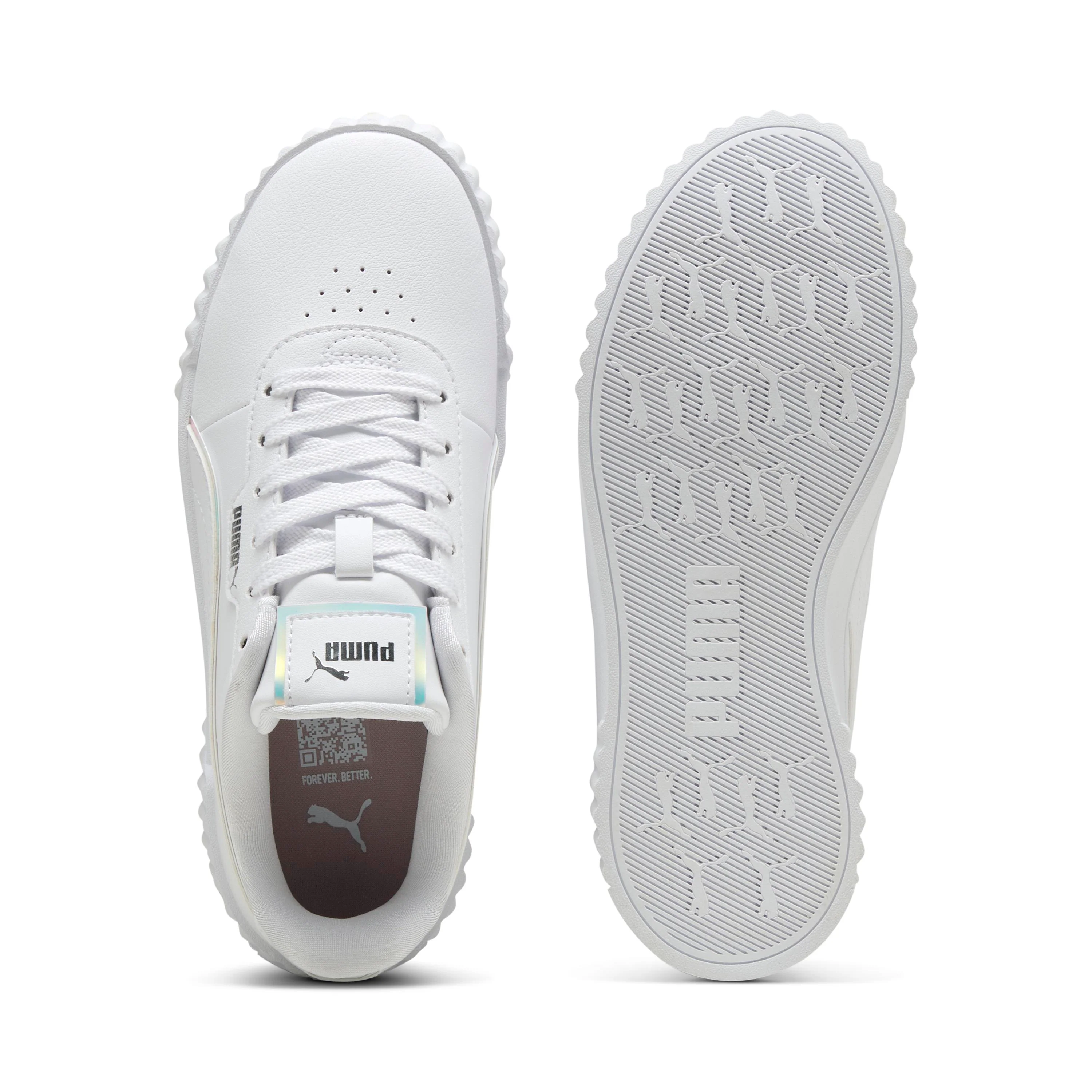Sneakers da ragazza bianche con dettaglio effetto iridescente Puma Carina 3.0 Holo 2.0 - Image 5