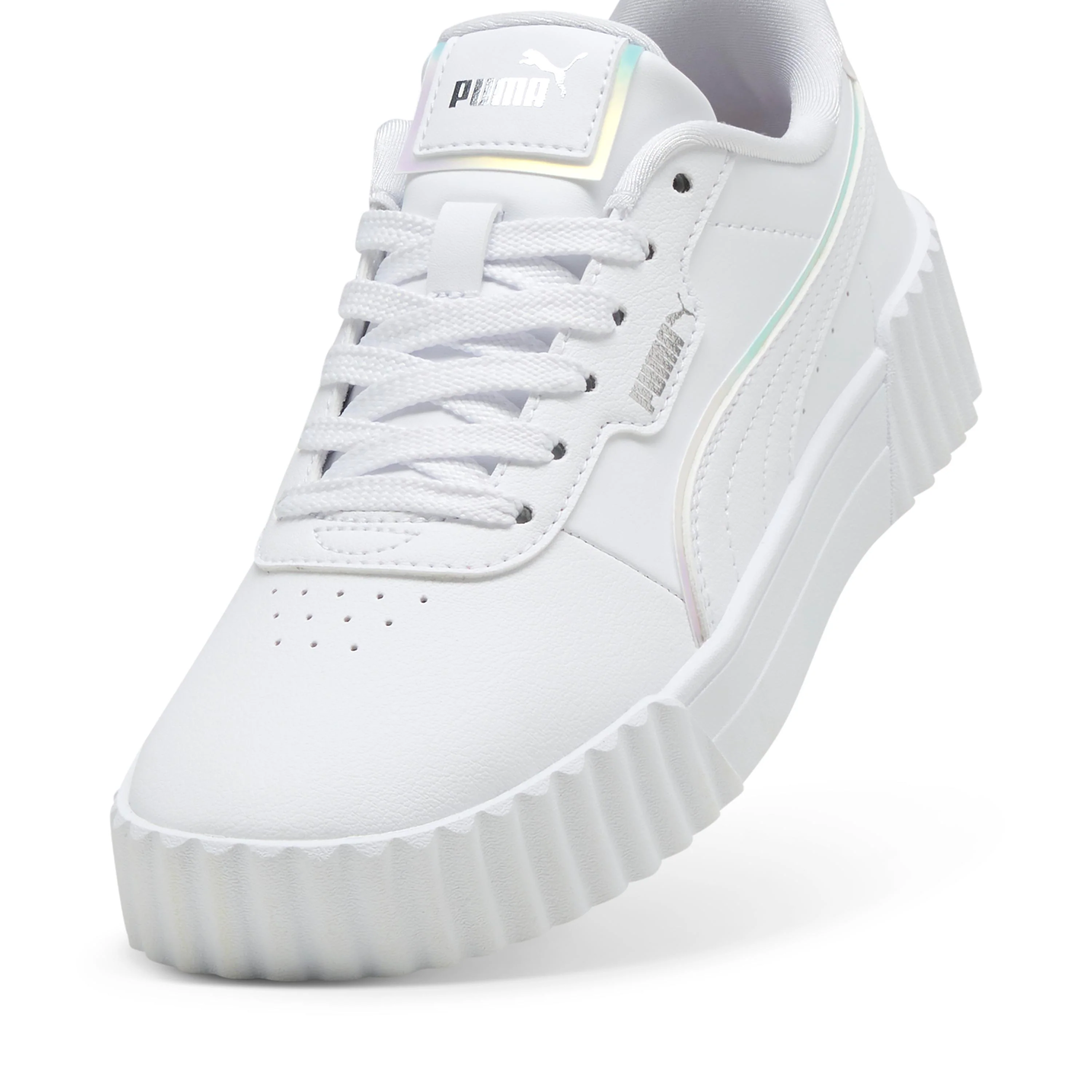 Sneakers da ragazza bianche con dettaglio effetto iridescente Puma Carina 3.0 Holo 2.0 - Image 6