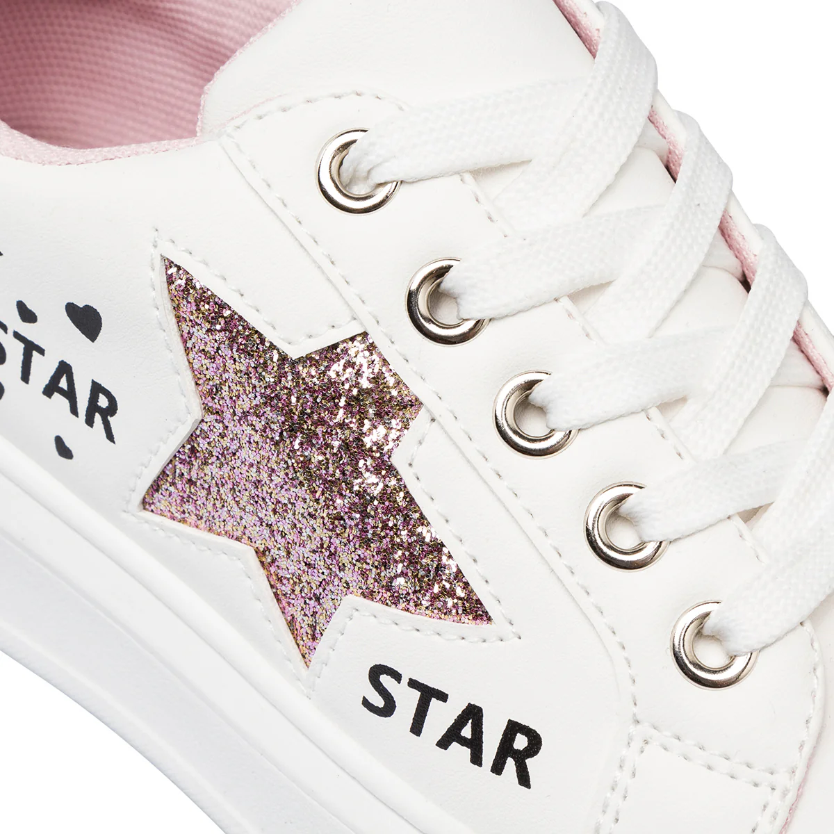 Sneakers da ragazza bianche con dettaglio glitter Dieci Baci - Image 6