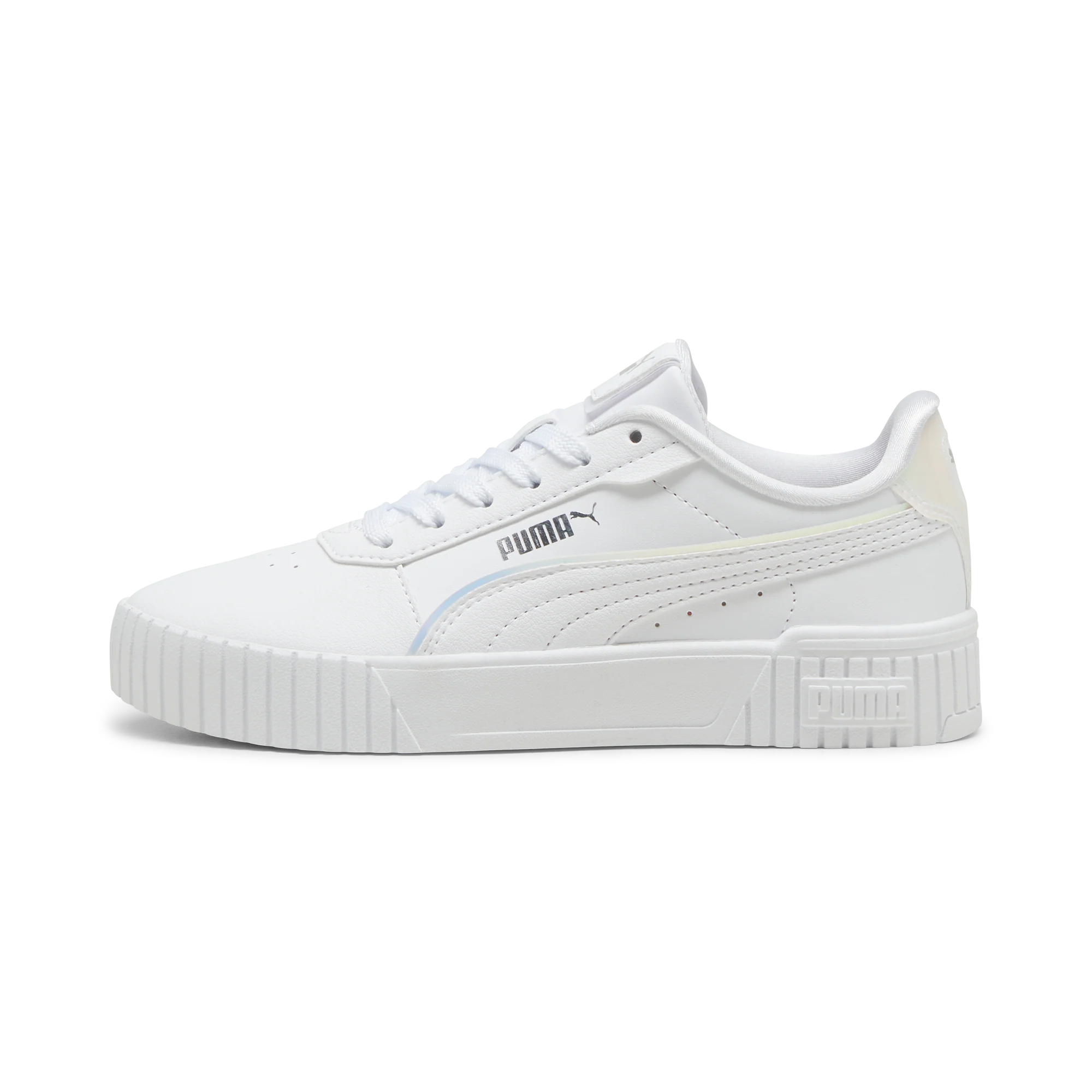 Sneakers da ragazza bianche con dettaglio sul tallone Puma Carina 2.0 Holo