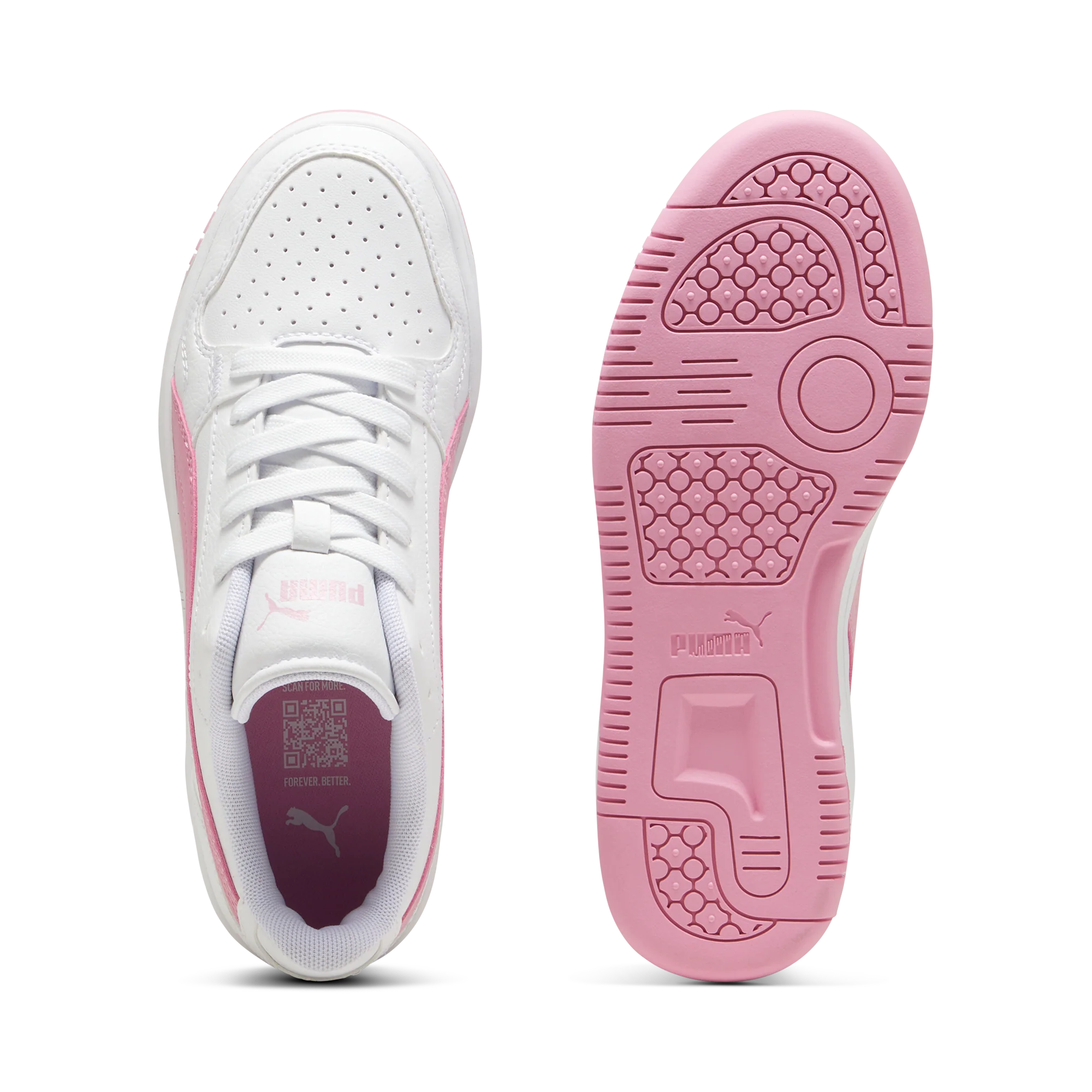 Sneakers da ragazza bianche con insertirosa Puma Reb-L - Image 4