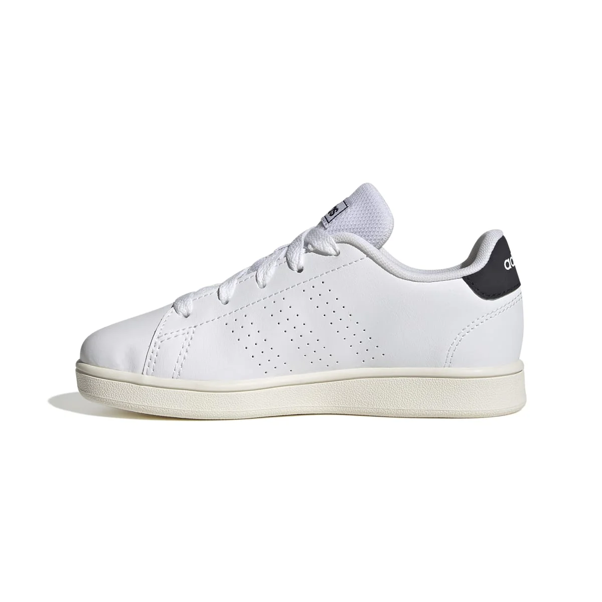 Sneakers da ragazza bianche con strisce traforate adidas Advantage K - Image 4