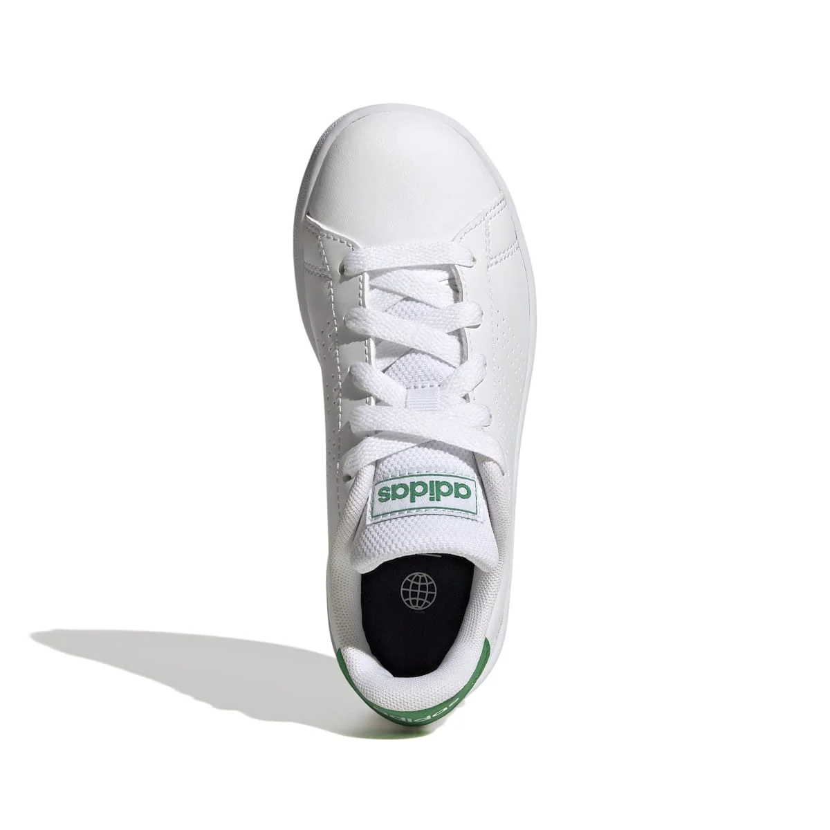 Sneakers da ragazza bianche con strisce traforate adidas Advantage K - Image 2
