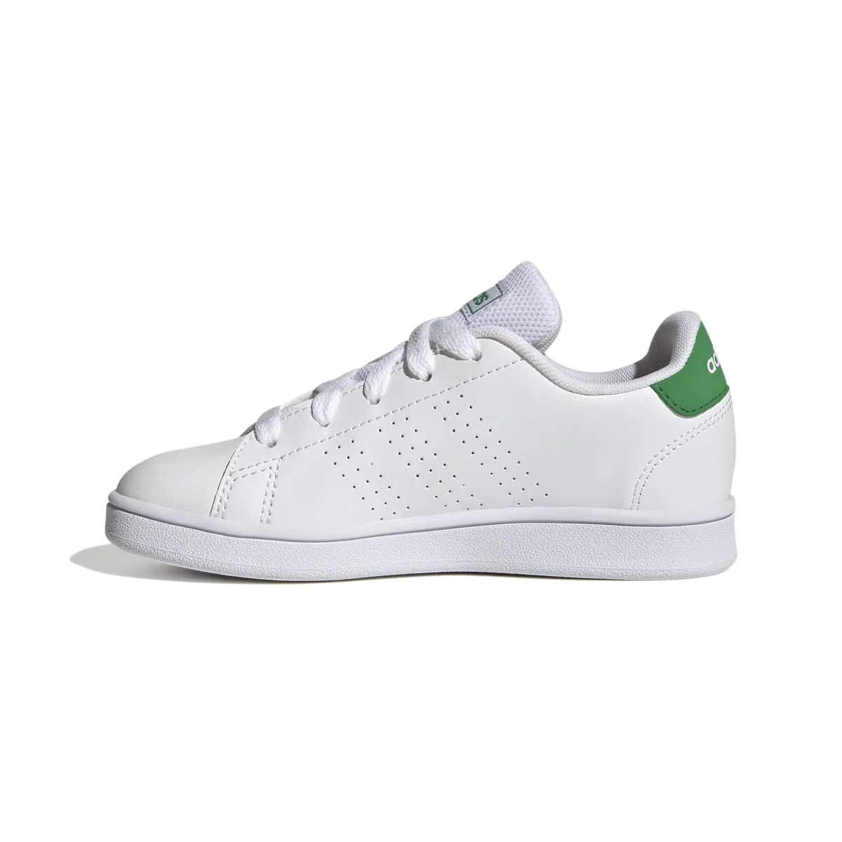 Sneakers da ragazza bianche con strisce traforate adidas Advantage K - Image 4