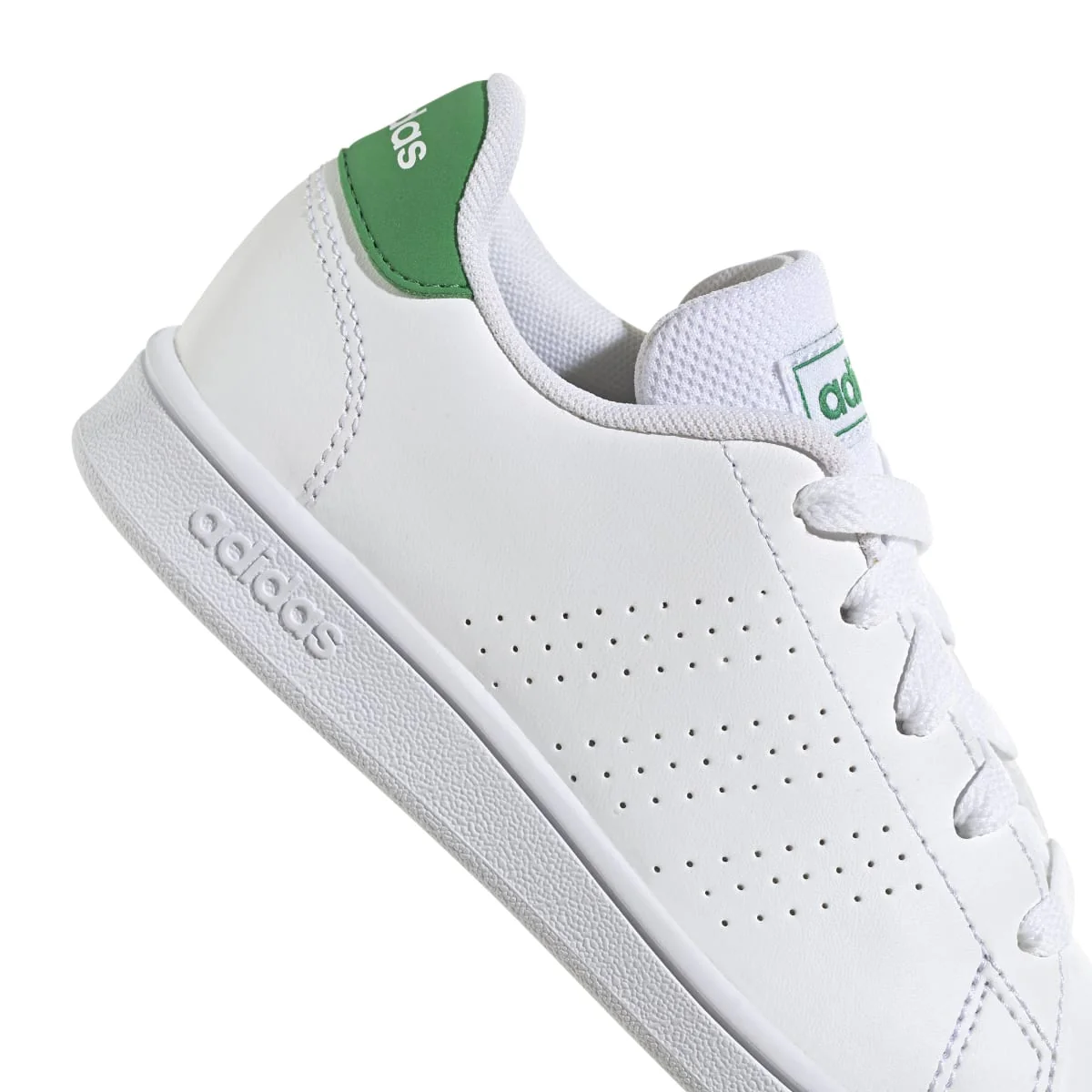 Sneakers da ragazza bianche con strisce traforate adidas Advantage K - Image 7