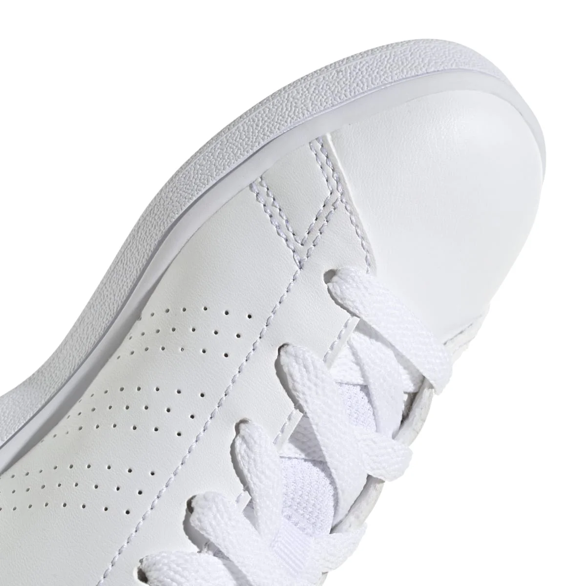 Sneakers da ragazza bianche con strisce traforate adidas Advantage K - Image 8